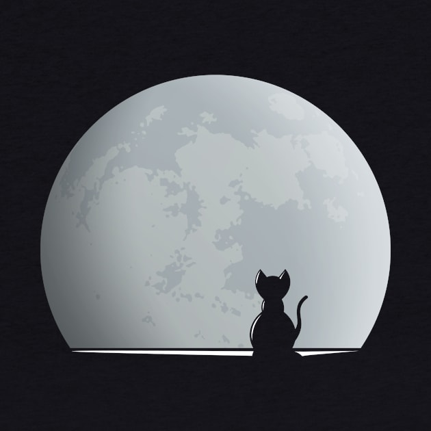 Cat On The Moon by Manuccio